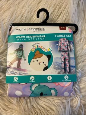 Girls Pink Purple Teal Squishmallows pajama set